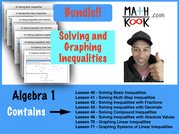 Preview of Algebra 1 - Solving and Graphing Inequalities - BUNDLE!!