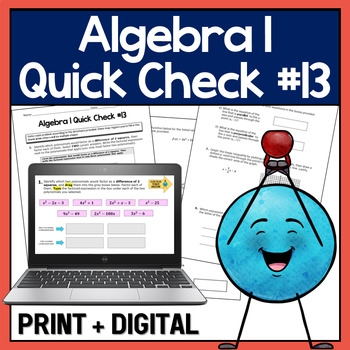 Preview of Algebra 1 Spiral Assessment #13