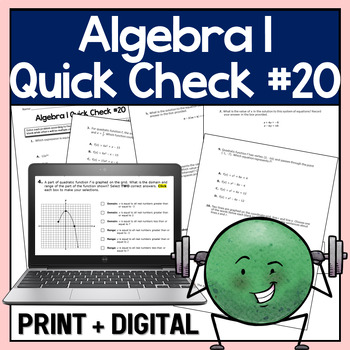 Preview of Algebra 1 Spiral Assessment #20
