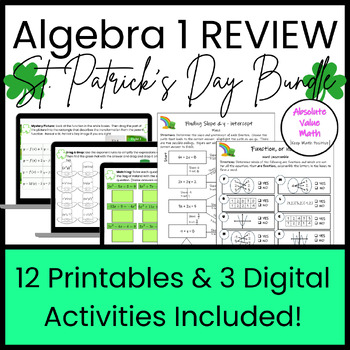 Preview of Algebra 1 St. Patrick's Day Activity Bundle (Digital and Printable Activities)
