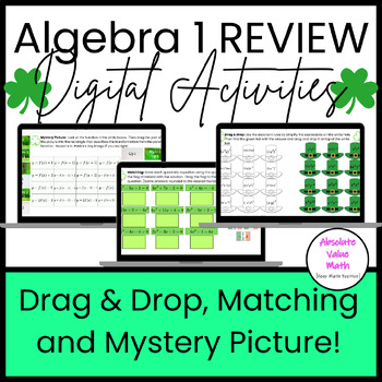 Preview of Algebra 1 St. Patrick's Day Review DIGITAL ACTIVITIES