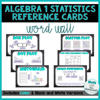 Preview of Algebra 1 Statistics Reference Cards