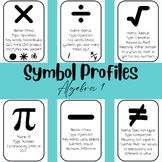 Algebra 1 | Symbol Profiles | Classroom Decor | Posters | 