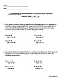 Algebra 1 Systems of Equations Mastery Quiz TEKS.A.8.A