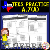 Algebra 1 STAAR TEKS A.7A Quadratic Attributes