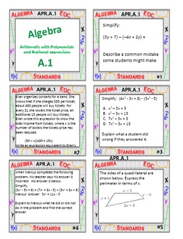 Preview of Algebra 1 Review Task Cards - Algebra Domain