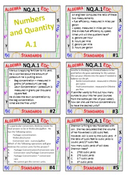 Preview of Algebra 1 Review Task Cards - Number and Quantity
