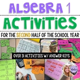 Algebra 1 - Task Cards, Puzzles, & Games - 2nd Half of the