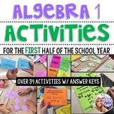 Algebra 1 - Task Cards, Puzzles, & Games for the First Hal