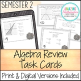 Algebra 1 Task Cards - Second Semester - PDF & Digital