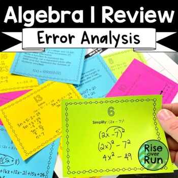 Preview of Algebra 1 Test Prep Review Activity with Error Analysis