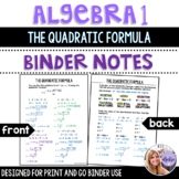 Algebra 1 - The Quadratic Formula and the Discriminant - B