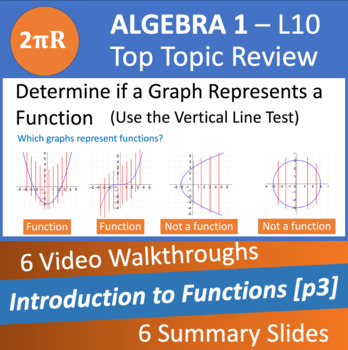 Preview of Intro to Functions 3 - Video Walkthroughs - Algebra 1 - Ls. 10