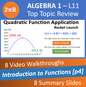 Preview of Intro to Functions 4 - Video Walkthroughs - Algebra 1 - Ls.11