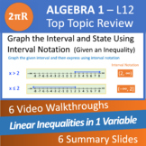 Linear Inequalities - Video Walkthroughs - Algebra 1  Ls.12