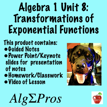 Preview of Algebra 1. Transforming Exponential Functions (video of lesson)