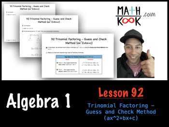 Preview of Algebra 1 - Trinomial Factoring -  Guess and Check Method (ax^2+bx+c) (92)