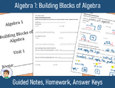 Algebra 1 Unit 1: Building Blocks of Algebra - Guided Note