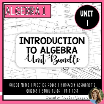 Preview of Algebra 1 Unit 1 Complete Unit Bundle - Introduction to Algebra