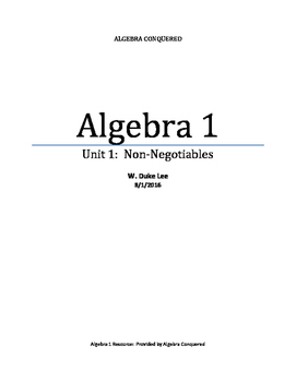 Preview of Algebra 1 - Unit 1 - Evaluating Expressions - by ACT 720