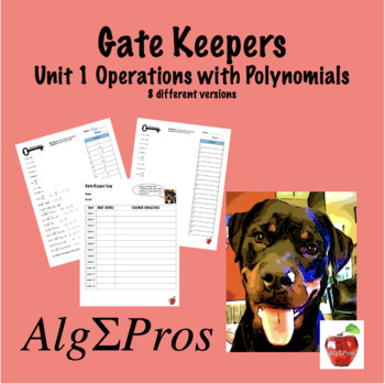 Preview of Algebra 1.  Unit 1: GateKeepers (assessments for essential algebra skills)