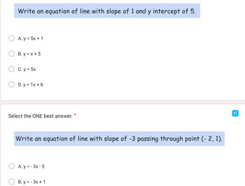 assignment 11 quiz 2 equations of a line