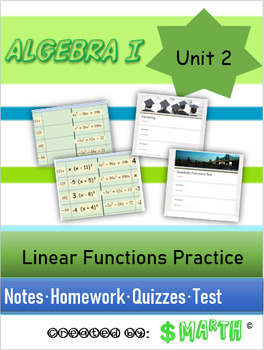 Preview of Algebra 1 Unit 2 Practice Linear Functions