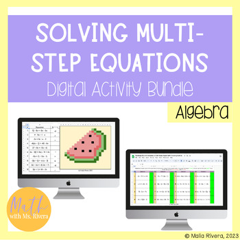 Preview of Solving Multi Step Equations Digital Activities Bundle for Algebra 1