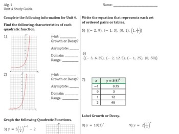 algebra 1 unit 4 lesson 2 homework answer key