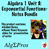 Algebra 1. Unit 8-Exponential Functions: Notes Bundle