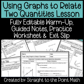 Preview of Using Graphs to Relate Two Quantities | Warm Up | Notes | Practice | Exit Slip