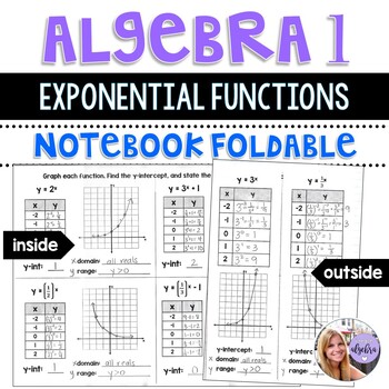 Preview of Algebra 1 - Using and Graphing Exponential Functions - Foldable
