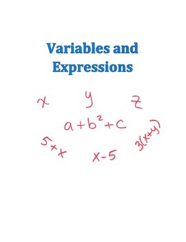 Preview of Algebra 1 Variables and Expressions Lesson Plan