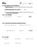 Algebra 1 Virginia SOL Review Packet (by standard)