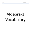 Algebra 1 Vocabulary Notebook