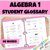 Algebra 1 Vocabulary Student Glossary Book English and Spanish