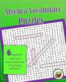 Algebra 1 Vocabulary Word Search Puzzles