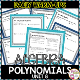 Algebra 1 Warm Ups Polynomials