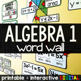 Algebra Word Wall - print and digital