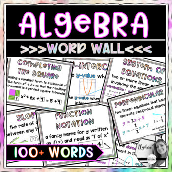 Preview of Algebra 1 Word Wall Posters - Set of 100+ Key Word Vocabulary