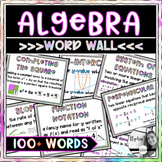 Algebra 1 Word Wall Posters - Set of 100+ Key Word Vocabulary