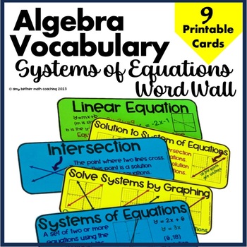 Preview of Systems of Equations Word Wall