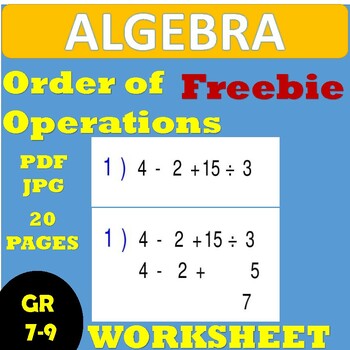 Preview of Order of Operations Worksheets  practice