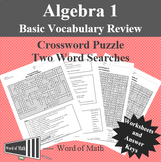 Algebra 1 Worksheet - Basic Vocabulary Review