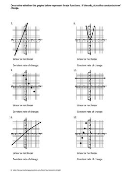 Algebra 1 Worksheet: Understanding Linear Functions by My Math Universe