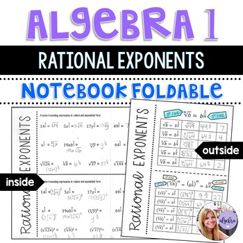 Preview of Algebra 1 - Writing, Simplifying, and Solving with Rational Exponents - Foldable