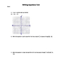 Algebra 1 Writing and Graphing Linear Equations Test