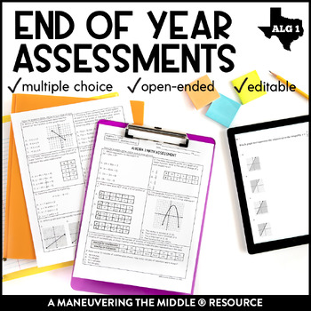 Preview of Algebra 1 Year-End Assessments: TEKS
