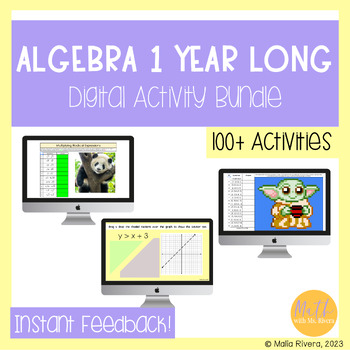 Preview of Algebra 1 Year Long Digital Activities Bundle