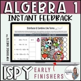 Algebra 1 self-checking digital activities bundle with a h